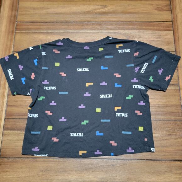 Tetris Black Crop Tee - Size Medium - Picture 2 of 2